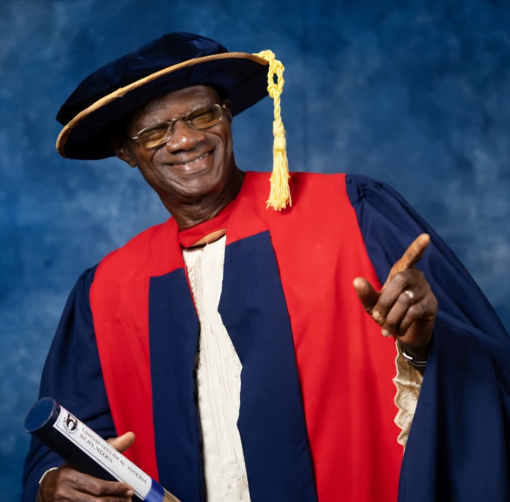 Chief Isaac Fola Alade receiving D.Sc. Honoris Causa from Obafemi Awolowo University