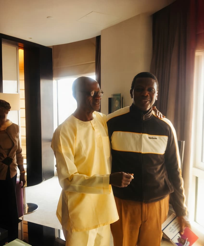 Chief Isaac Fola Alade with Pastor E. A. Adeboye